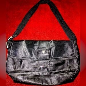 Tommy Hilfiger Faux Leather Designer Mini Handbag Black Size Small
